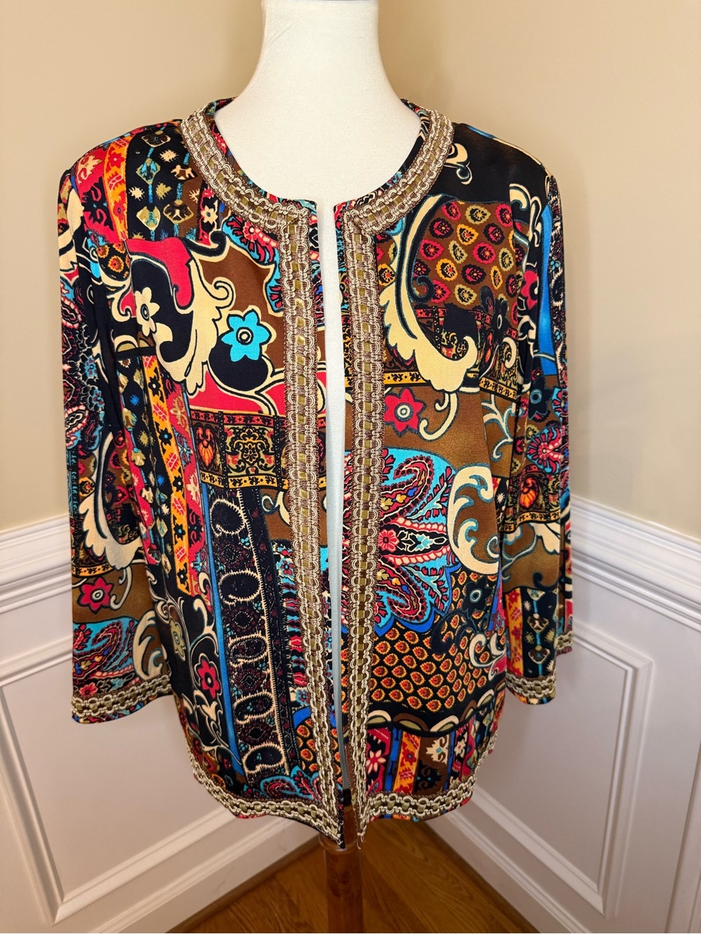 Joan Rivers Patchwork Open-Front Women's Jacket